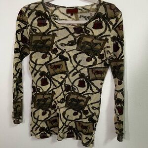 Beymen horse print loose knit top